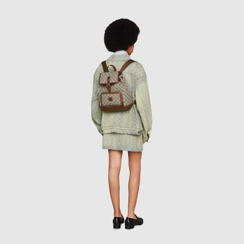 Backpack with Interlocking G in GG Supreme GUCCI US