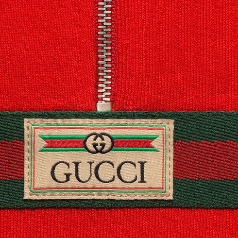 Baby cotton jacket with Gucci label