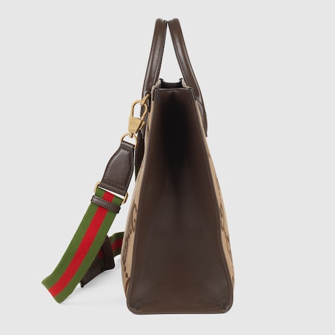 ジャンボGG トートバッグキャメル＆エボニー GGキャンバス | GUCCI® JP