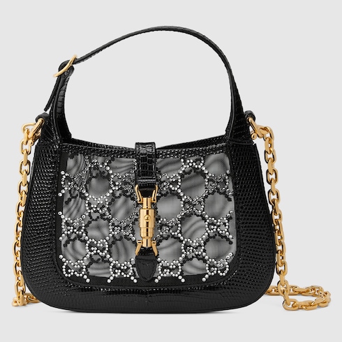 Jackie 1961 mini lizard shoulder bag in Black Precious Skins GUCCI SI