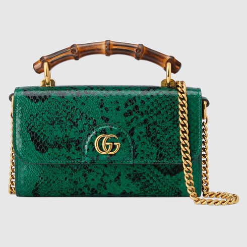 Gucci Green Python Bag Gucci Diana mini python bag in emerald green | GUCCI® IE