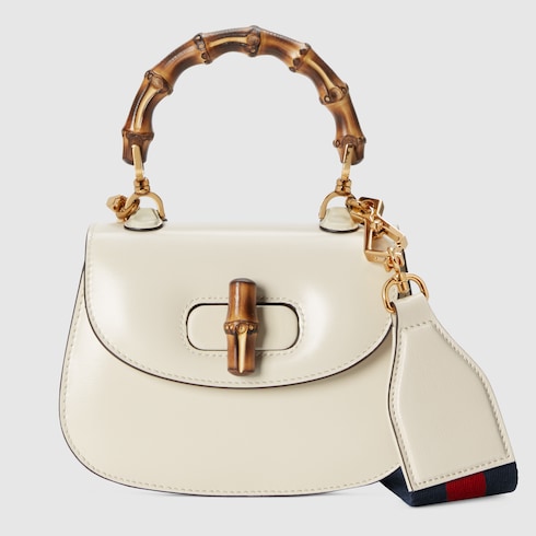 Gucci Bamboo 1947 mini top handle bag in white leather | GUCCI® US