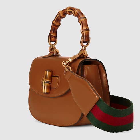 Minibolsa con asa superior Gucci Bamboo 1947