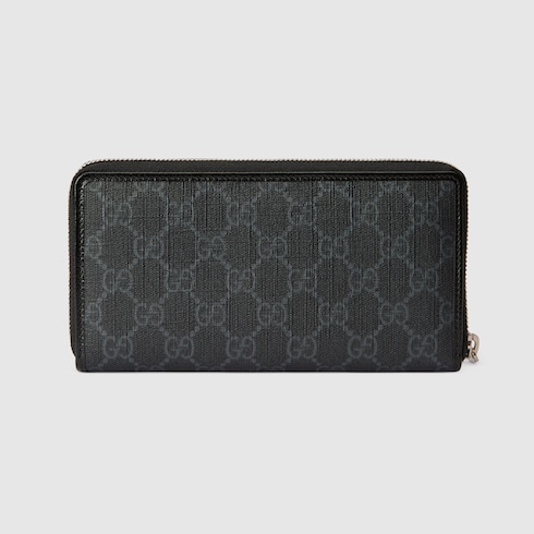 Zip around wallet with Interlocking G in black GG Supreme GUCCI SG