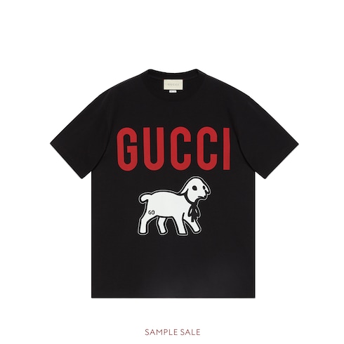 Gucci 小羊印花超大造型 T 恤