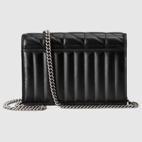 Gg Marmont Mini Bag In Black Leather 