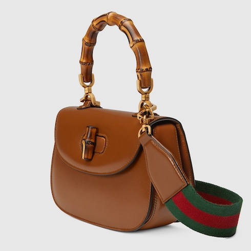 Bolsa pequena con asa Gucci Bamboo 1947 inpiel color cuero GUCCI MX