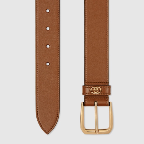 Belt with square buckle and Interlocking G Detail 2