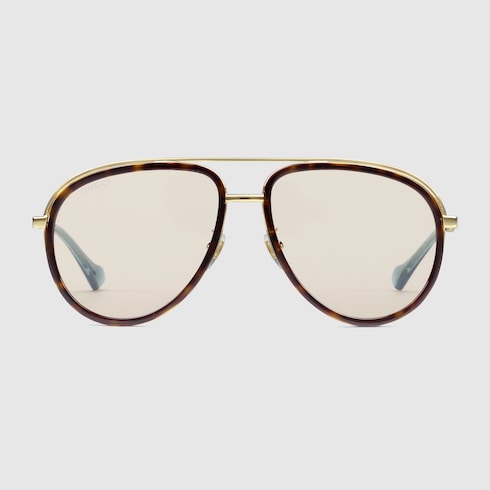 Aviator frame sunglasses in gold-tone