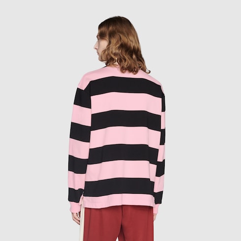 Camisa polo Gucci Pineapple en rosa y 