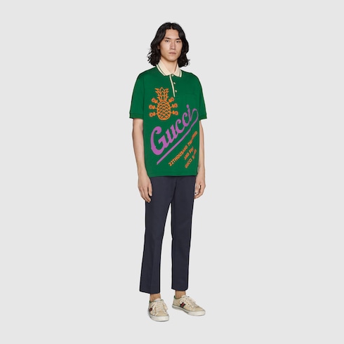 Gucci Pineapple polo shirt in green 