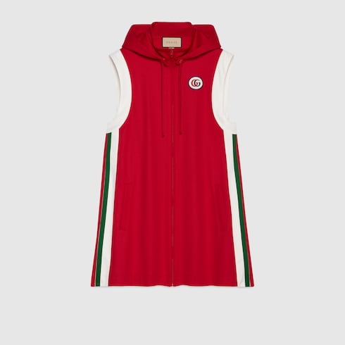 Technical jersey dress in red GUCCI PT