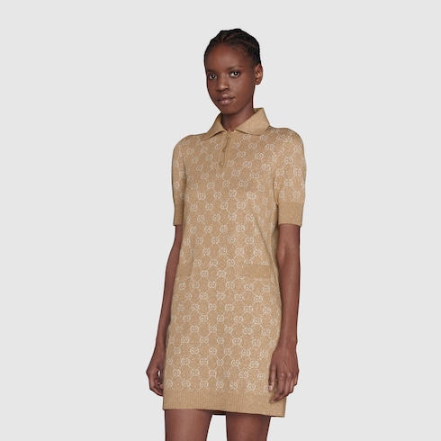 Lamé GG jacquard polo dress