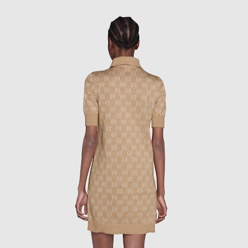 Abito polo GG jacquard lamé