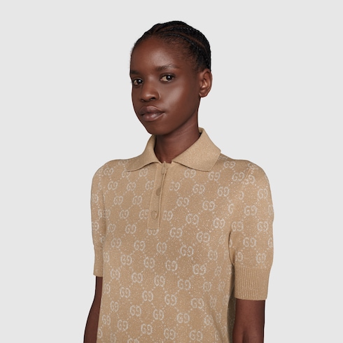 Polokleid mit GG Jacquard aus Lamé