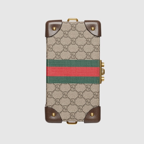 ウェブ ストライプ付き Gucci Savoyウォッチケース ・ベージュ