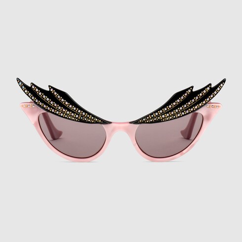 Occhiali da sole cat eye in acetato rosa | GUCCI® CH