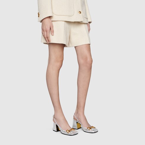 mid-heel slingback with Horsebit