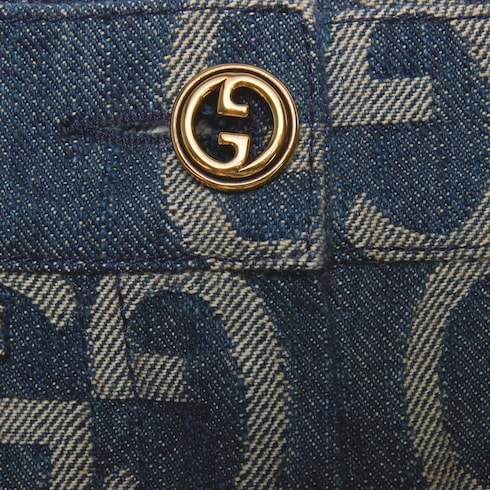 GUCCI Jeans Donna, Jeans baggy in denim Azzurro