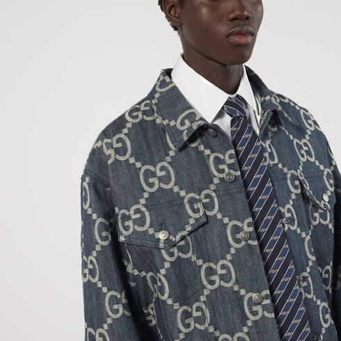 Giacca Gucci Pineapple in blu e avorio | GUCCI® Italia