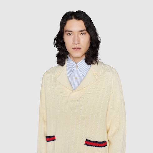 Gucci Tiger knit sweater with patch Detail 7
