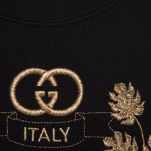 Gucci Tiger sudadera con bordado en negro GUCCI ES