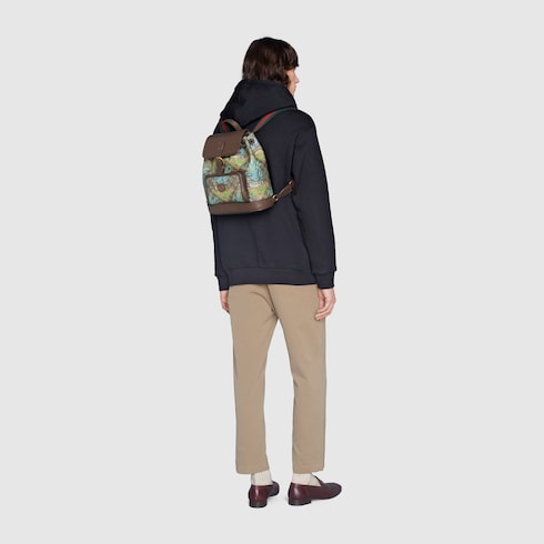 Gucci Tiger zaino GG in tessuto Supreme beige ed ebano | GUCCI® CH