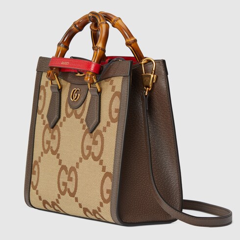 Gucci Jumbo GG Tote Bag Mini Camel/Ebony in Canvas/Leather with Gold-tone -  US