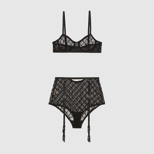 Conjunto de lencería de tul con GG y estrellas