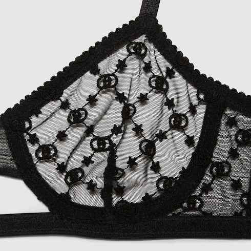 Conjunto de lencería de tul con GG y estrellas