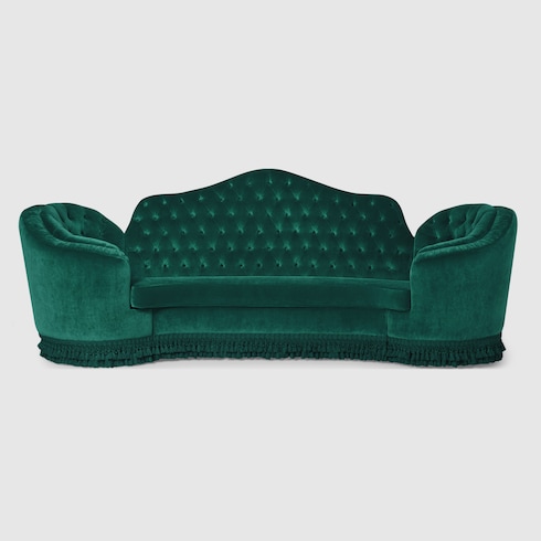 Canapé capitonné style chippendale