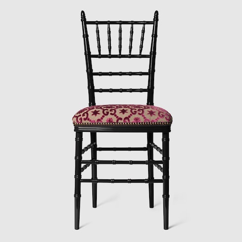 Sedia Chiavarina con motivo GG jacquard