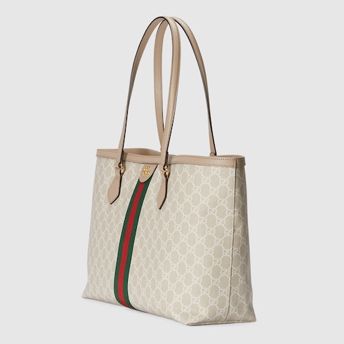 Ophidia GG Medium Tote In Beige & Ebony