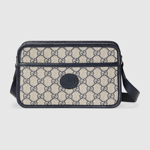 GG shoulder bag in beige and blue Supreme | GUCCI® SG