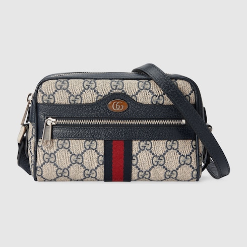 Gucci Ophidia gg Supreme Crossbody Bag in Blue for Men