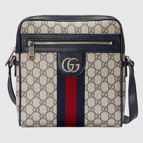 Ophidia small messenger bag in Blue Beige GG Canvas | GUCCI® SI