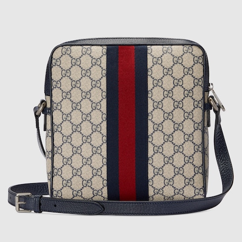 Gucci Black GG Supreme Canvas Small Messenger Bag Gucci