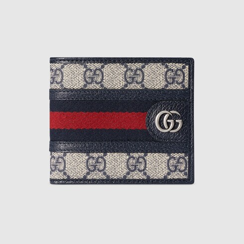 Portafoglio Ophidia GG in tessuto GG Supreme beige e blu GUCCI Italia