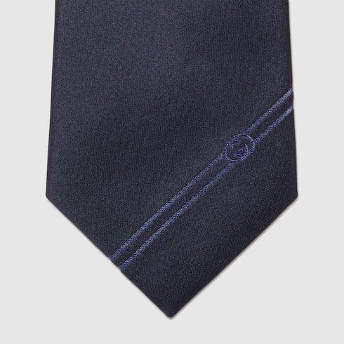Silk tie with Interlocking G