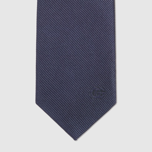 Silk tie with Double G detail