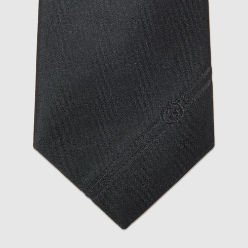 Silk tie with Interlocking G Detail 4