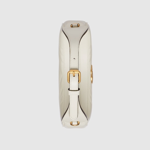 Halbmondförmige GG Marmont Mini-Tasche in weißes Leder | GUCCI® BE