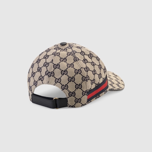 Original GG canvas baseball hat with Web in beige and blue