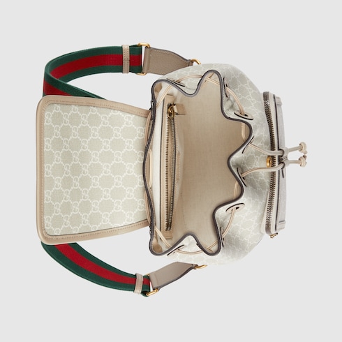 Sac a dos petite taille avec GG en toile GG Supreme beige et blanche GUCCI Canada