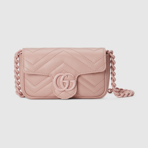 GGマーモント〕ベルトバッグライトピンクレザー | GUCCI® JP