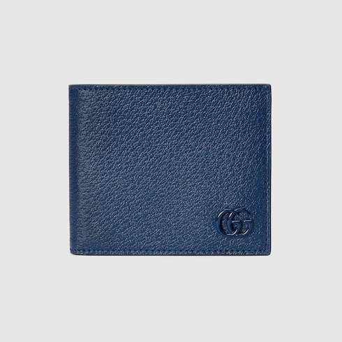 GG Marmont leather bi-fold wallet in royal blue leather | GUCCI