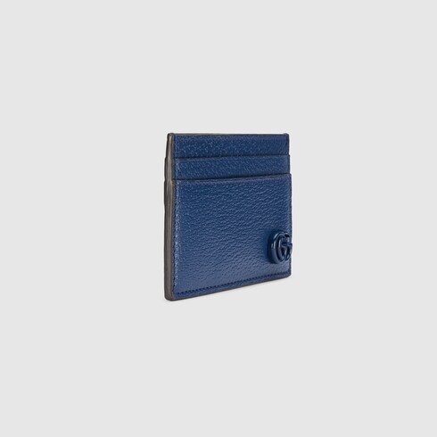 Ophidia GG Leather Card Holder in Blue - Gucci