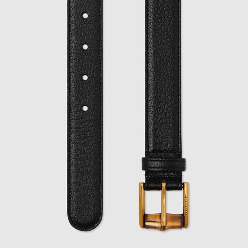 Jet Black Leather Gucci Belts For Man