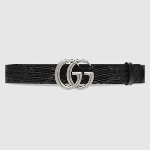 GG Marmont embossed leather belt