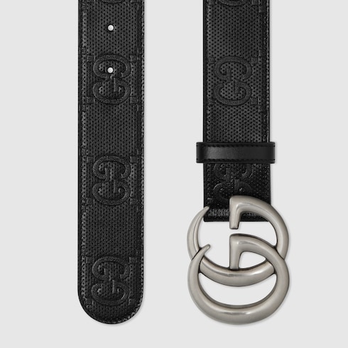 GG Leather Belt in Black - Gucci